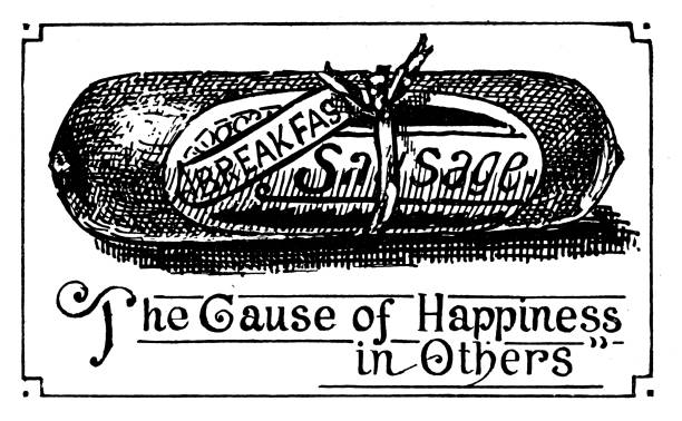 Antique Art Nouveau illustration by Archie MacGregor from children book: Sausage