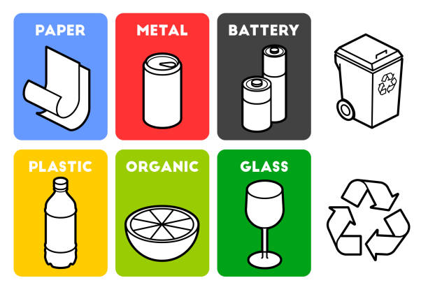 abfallwirtschaft - recycling recycling symbol symbol sign stock-grafiken, -clipart, -cartoons und -symbole