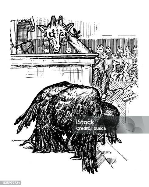 Antique Art Nouveau Illustration By Archie Macgregor From Children Book Crow Trial Stock Illustration - Download Image Now