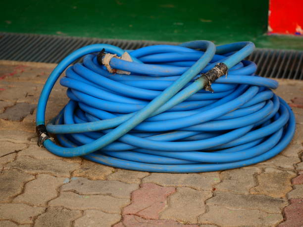 istock Old blue rubber band on the ground 1135984417
