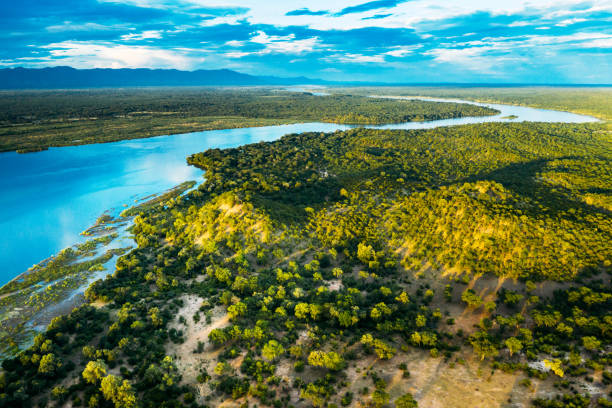 istock Aerial View over the Zambezi River, Zambia 1135986629