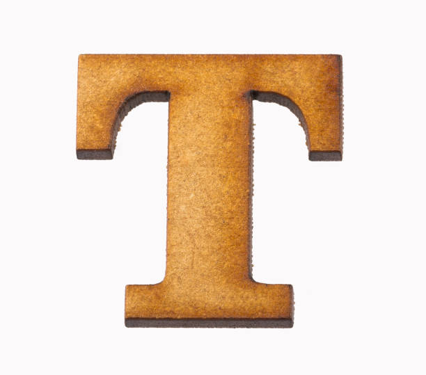 istock T, Wooden alphabet letter on white background 1135987614