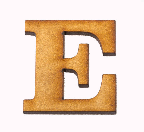 istock E, Wooden alphabet letter on white background 1135987670
