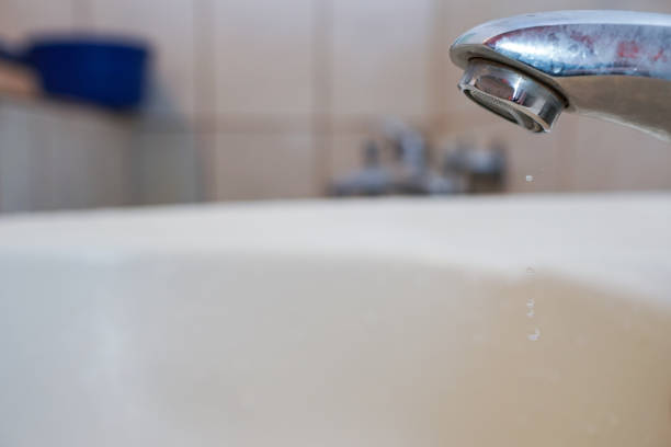 istock Faucet with water. In the bathroom. 1135989404