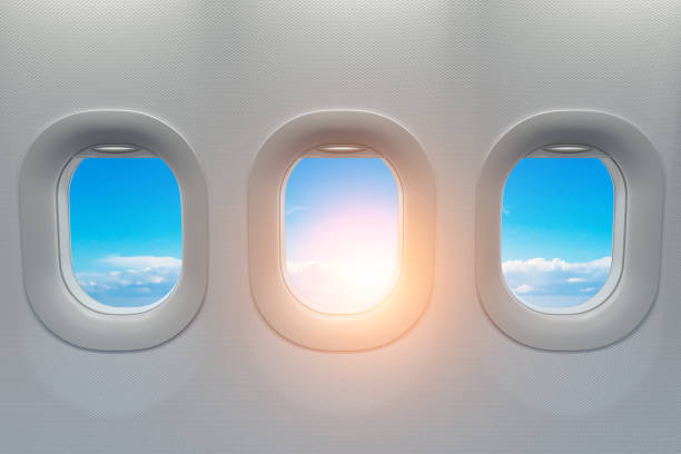 istock Airplane windows. Travel and tourism fliight concept. 1135995028