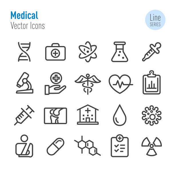 醫療圖示集-向量線系列 - 醫療標誌 幅插畫檔、美工圖案、卡通及圖標