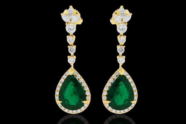 istock earrings ring  jewelry diamonds with and gemstone emerald ruby and Sapphire 1135998103