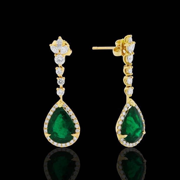 istock earrings ring  jewelry diamonds with and gemstone emerald ruby and Sapphire 1135998106