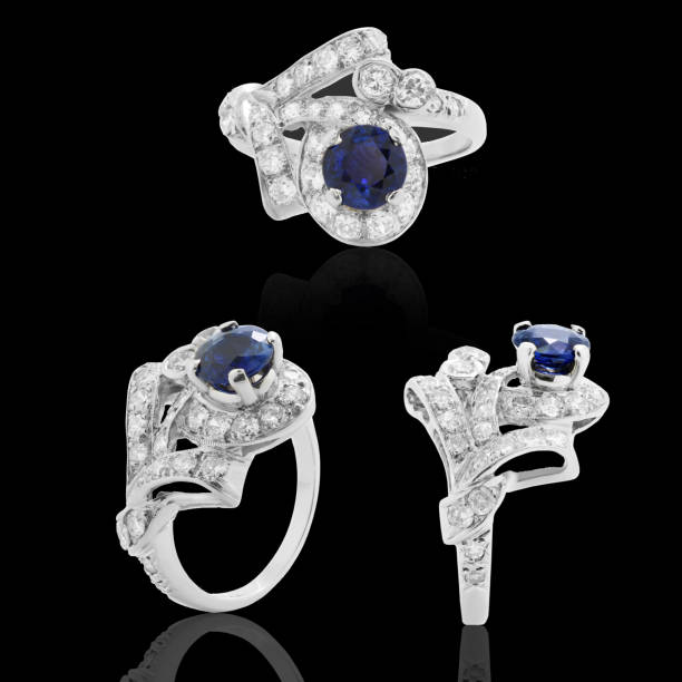 istock earrings ring  jewelry diamonds with and gemstone emerald ruby and Sapphire 1135998195