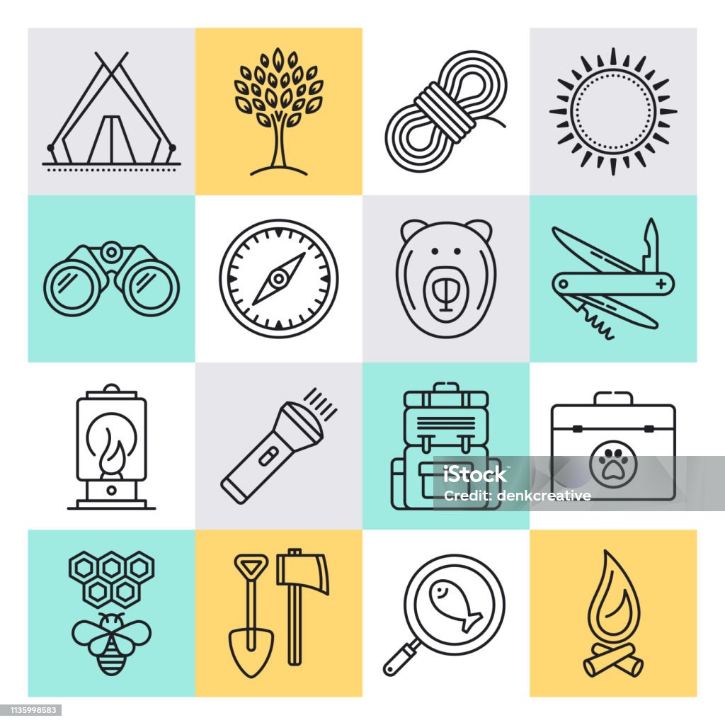 Exploring Motivations & Experiences Outline Style Vector Icon Set Exploring motivations and experiences outline style concept with symbols. Line vector icon sets for infographics and web designs. Icon Symbol stock vector