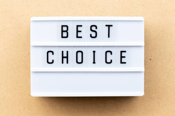 istock Light box with word best choice on wood background 1135998723