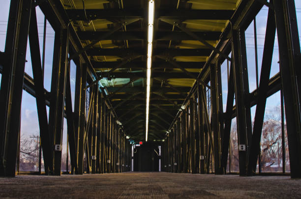 istock A long metal hallway in the mall 1136001224