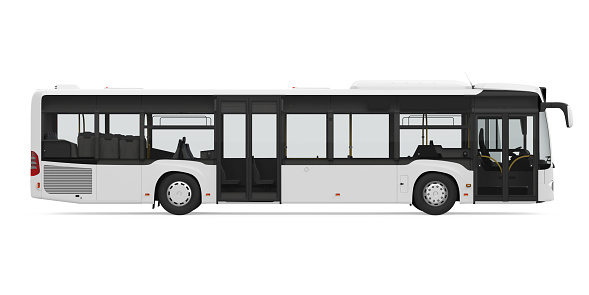 City Bus isolated on white background. 3D render
