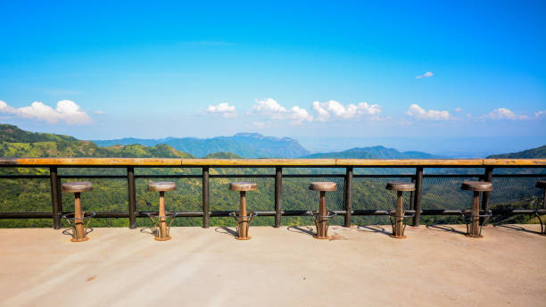 istock The viewpoint has a seat on the high floor. And beautiful that can see the panoramic view. 1136005245