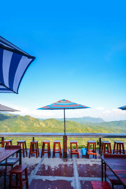 istock The viewpoint has a seat located on a beautiful mountain slope that can see the panoramic view. 1136005251