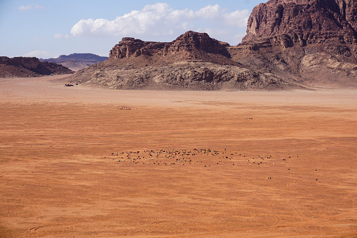 Landscape panorama of a desert in jordan