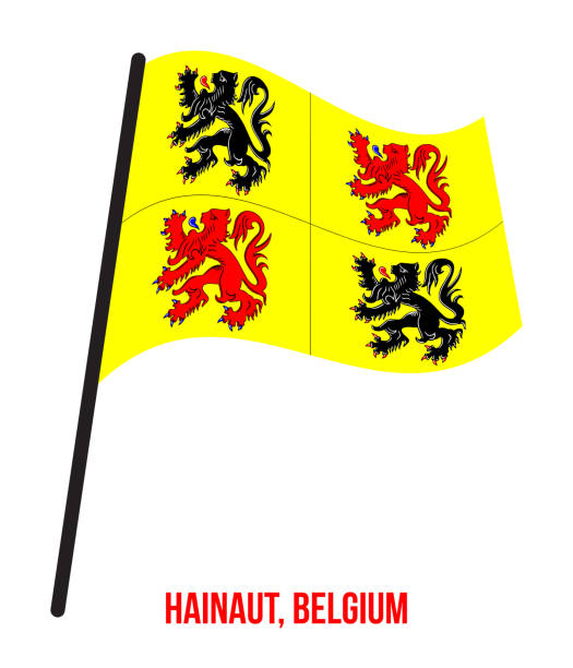 istock Hainaut Flag Waving Vector Illustration on White Background. Provinces Flags of Belgium 1136008568