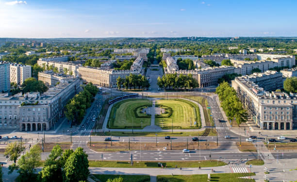 Nowa Huta, Krakow, Poland. Aerial view
