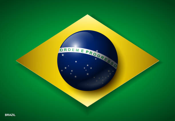 3d 효과에서 브라질의 국기-벡터 일러스트 - brazil serbia stock illustrations