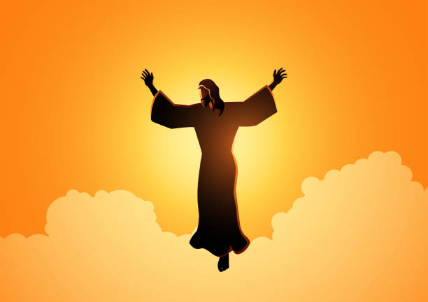 ilustrações de stock, clip art, desenhos animados e ícones de ascension of jesus christ - heaven light day god