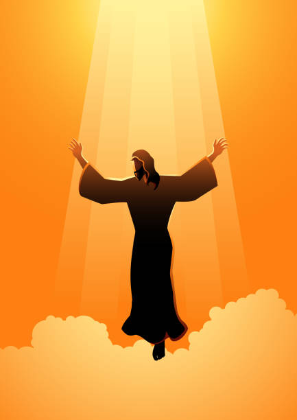 день вознесения иисуса христа - celebration silhouette back lit sunrise stock illustrations
