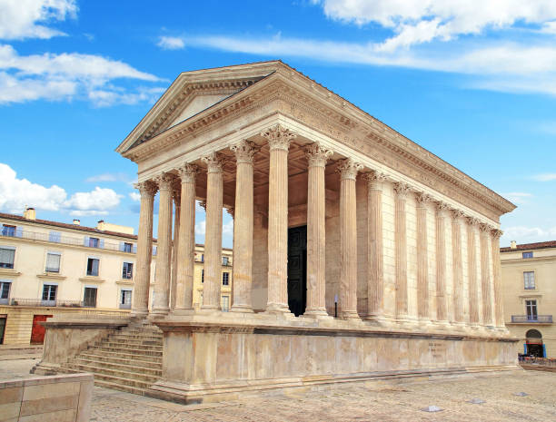 The square house of Nîmes. France. stock photo