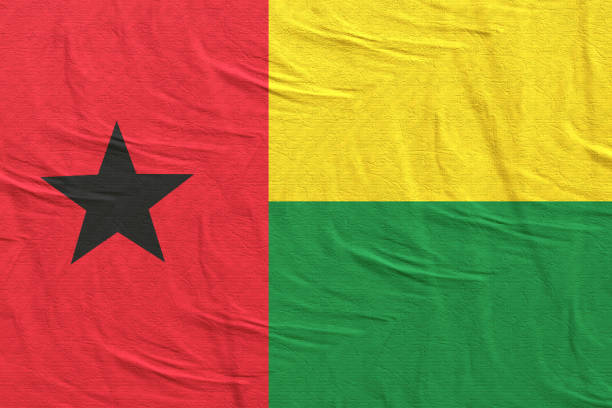 republik guinea-bissau flagge winkt - guinea bissau flag stock-fotos und bilder