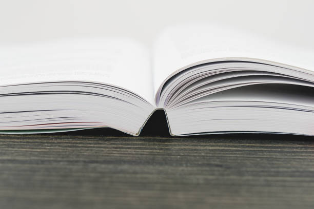 istock Close Up view of an open textbook with copy space 1136017254