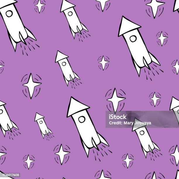 White Rockets Pattern Rocket Pattern 2 Stock Illustration - Download Image Now - Art ...