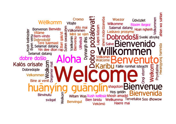 istock Word Tag Cloud, shows equivalents of 'Welcome' 1136021166