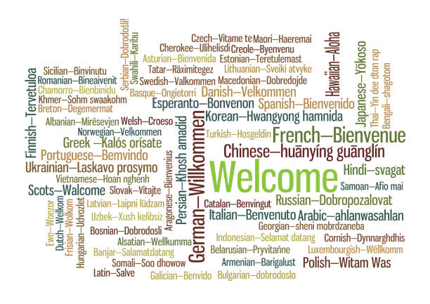 istock Word Tag Cloud, shows equivalents of 'Welcome' 1136021179