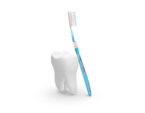 istock Tooth Care With Brush Concept 3D Rendering 1136024328