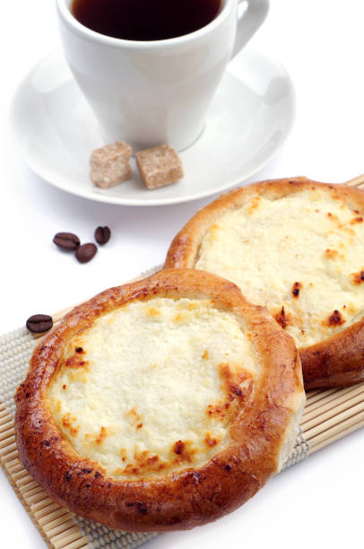 istock Buns with cottage cheese and coffee cup 1136024364
