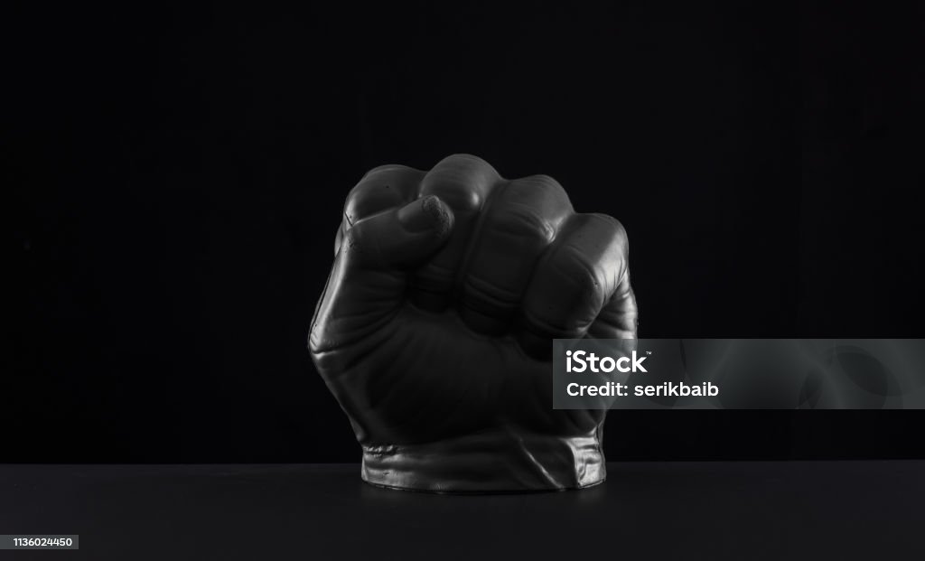 black fist on a black background Abstract Stock Photo