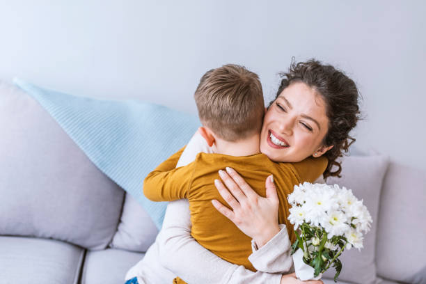 istock Little boy and Mother Happy Together 1136025918
