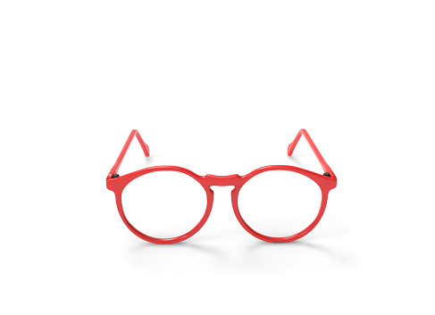 Red Glasses on white background