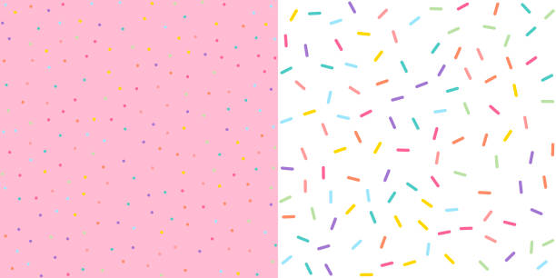 원활한 다채로운 색종이 뿌려 패턴 벽지 배경입니다. 벡터 일러스트입니다. - backgrounds candy ice cream dessert stock illustrations