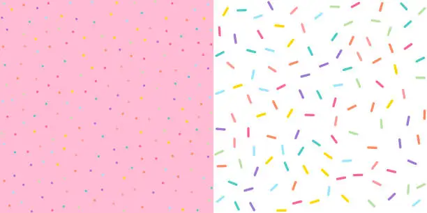 Vector illustration of Seamless Colorful confetti sprinkle pattern wallpaper background. Vector illustration.