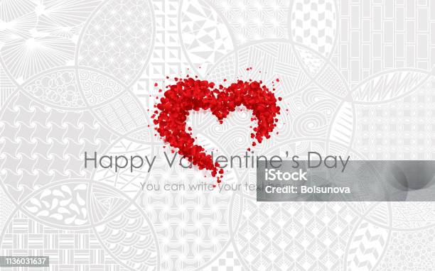 Abstract Shape With Red Volumetric Rose Stock Illustration - Download Image Now - Heart Shape, Rose Colored, Rose Petals