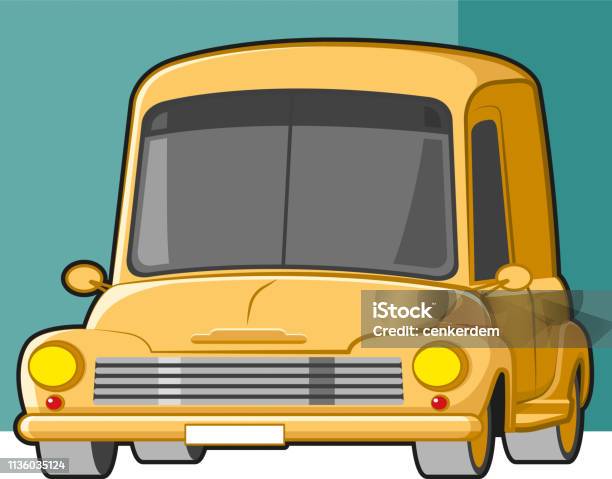 Vintage Truck Stock Illustration - Download Image Now - Cartoon, Van - Vehicle, Advertisement