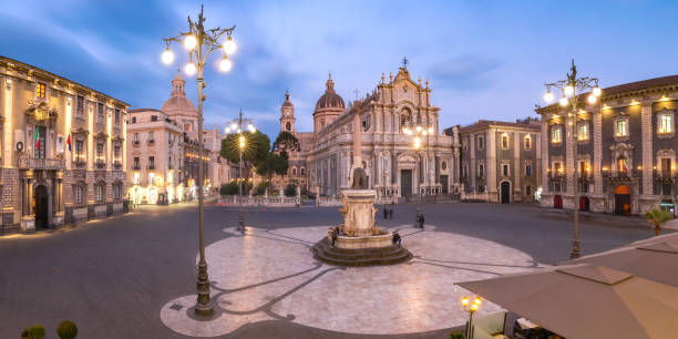istock Catania Cathedral at night, Sicily, Italy 1136037433