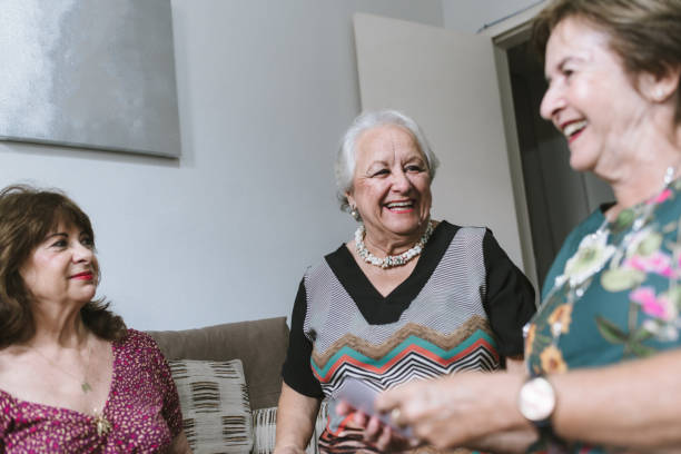 istock Senior women smiling at home 1136043375