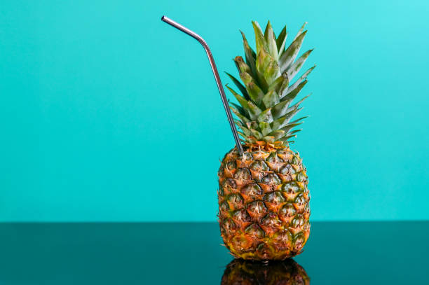 istock Summer party background with pineapple juice 1136044553