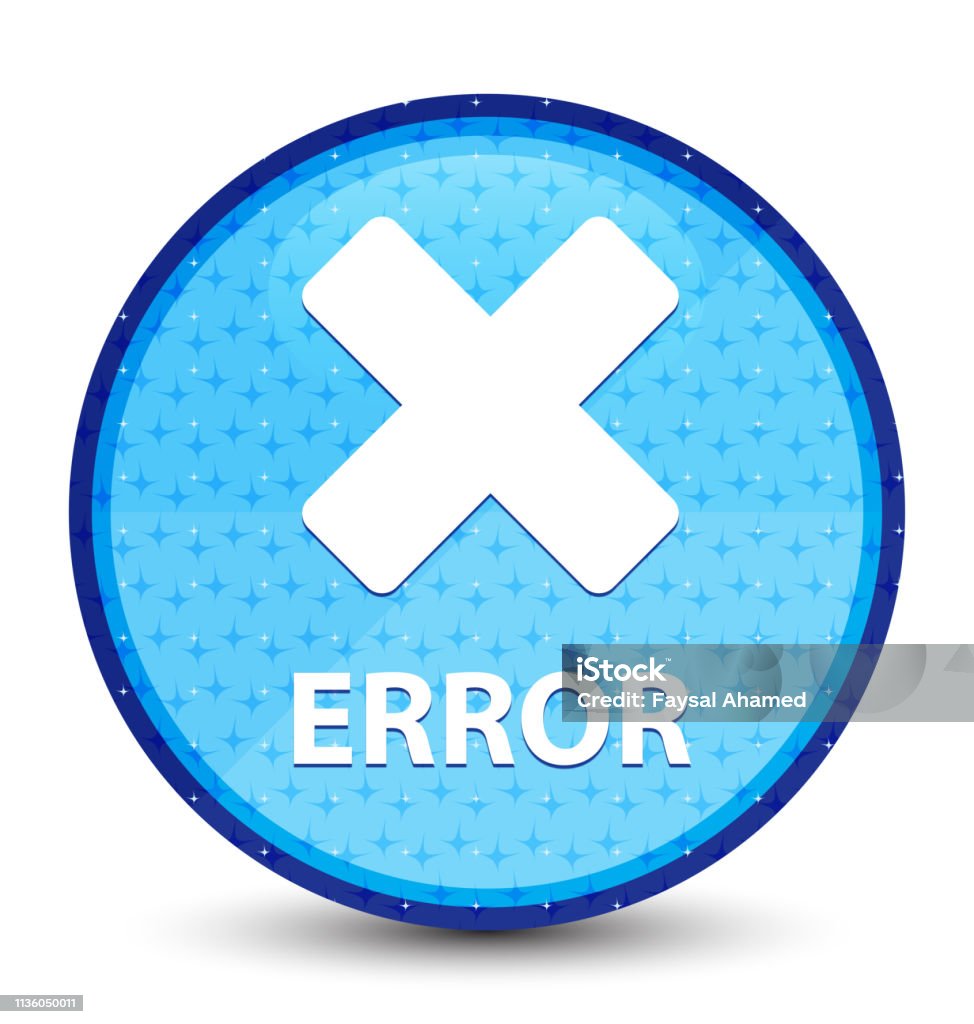 Error Galaxy Cyan Blue Round Button Stock Illustration - Download Image ...