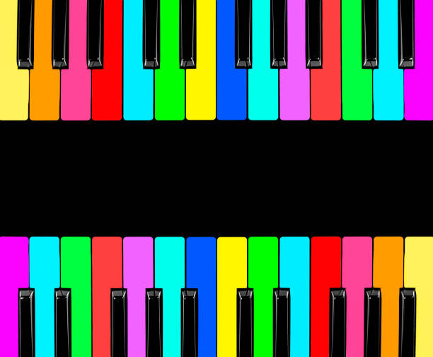 Color Piano isolated on black background