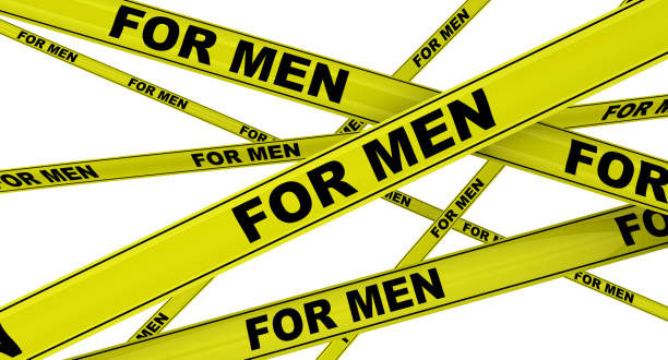 istock For men. Labeled yellow warning tapes 1136054391