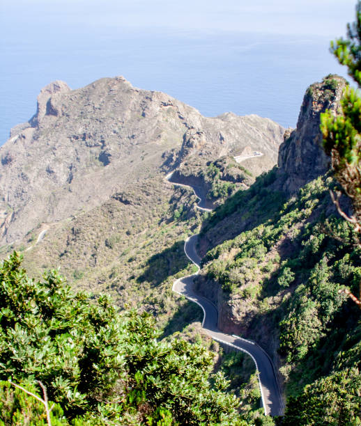 istock Fantastic view over a road to Anaga mountain 1136054685