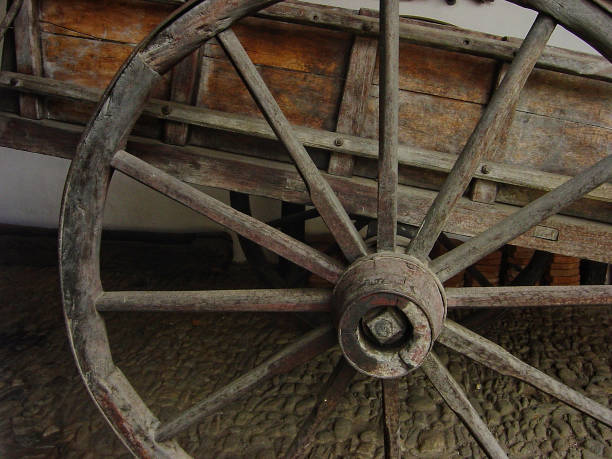 Old carriage XIII century wheel.  Quinta Anauco,  Museum of Colonial Art, Venezuela.