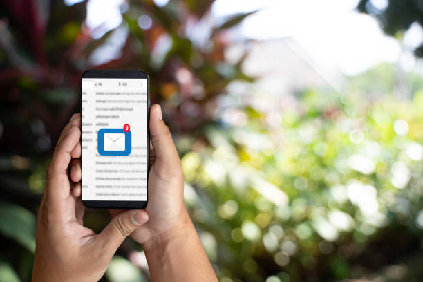 istock Mail Communication Connection message to mailing contacts phone Global Letters Concept 1136061330