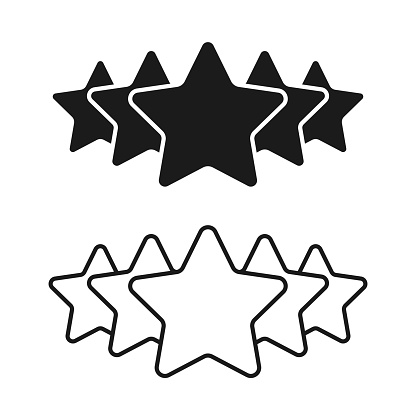 5 star icon vector illustration. Isolated badge for website or app.
